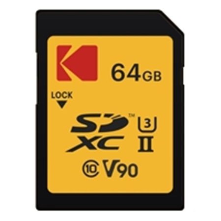 KODAK Kodak EKMSD64GUHS2V2K 64 GB UHS-II U3 V90 CL10 SD Memory Card EKMSD64GUHS2V2K